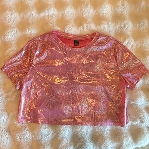 SHEIN Glittery Pink Top